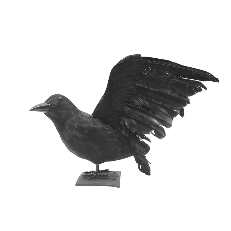 XL Black Bird Lifesize Hunting Crow Decoy Raven Halloween Accessory Movie Prop XL Black Bird Lifesize Hunting Crow Decoy Raven Halloween Accessory Movie Prop