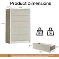 thumbnail image 3 of FURNIWAY Beige 5 Drawer Dresser Modern Curved Storage Cabinet with Push to Open Drawers for Bedroom Living Room Entryway, 3 of 9