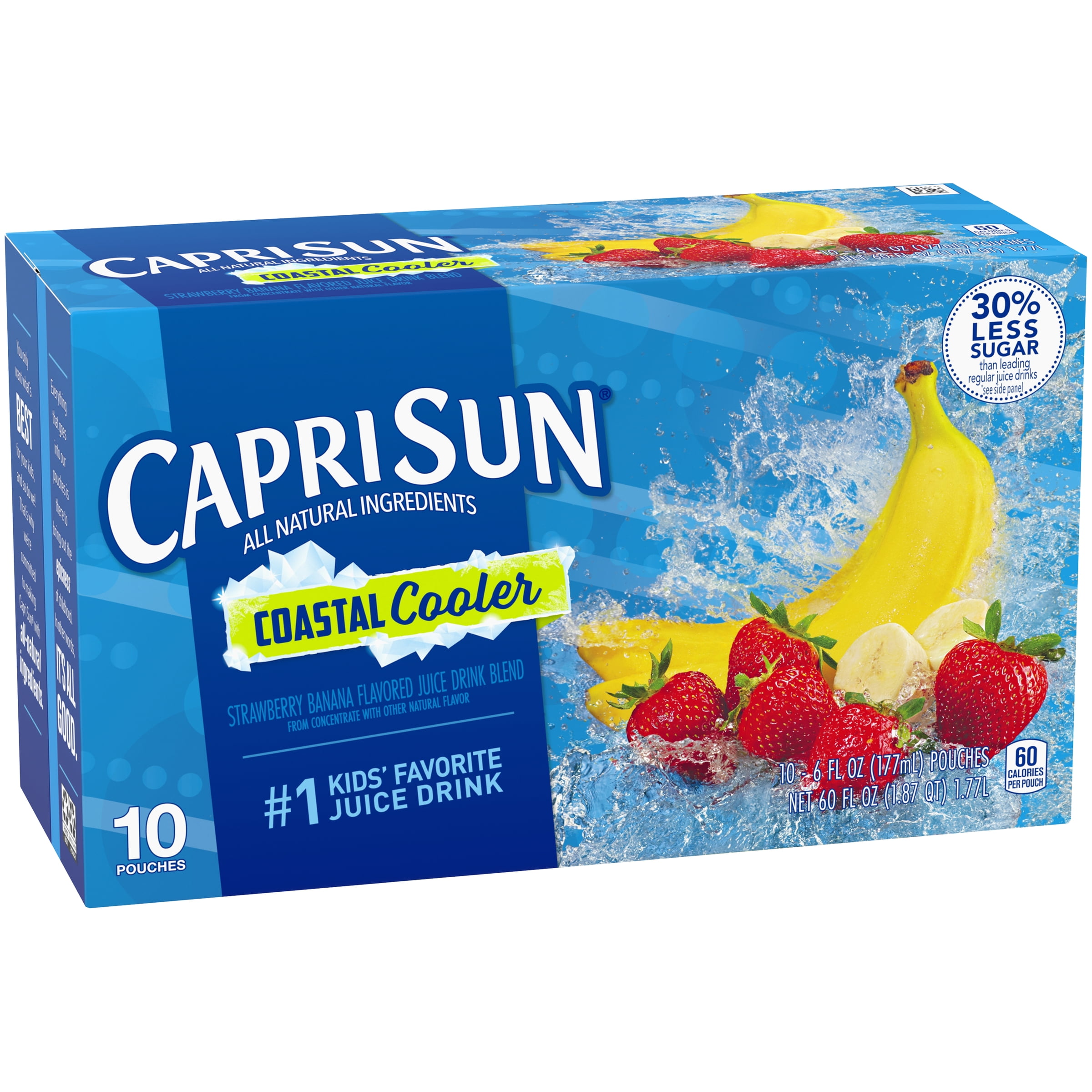 Capri Sun Coastal Cooler Strawberry Banana Flavored Juice Drink Blend
