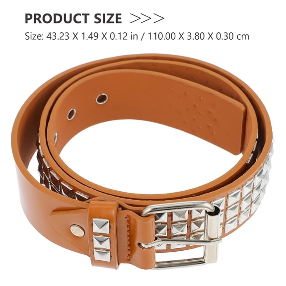 HEMOTON Waistband Stylish Waist Belt Rivet Belt Gift Belt Miss Man 110X3.8CM Khaki