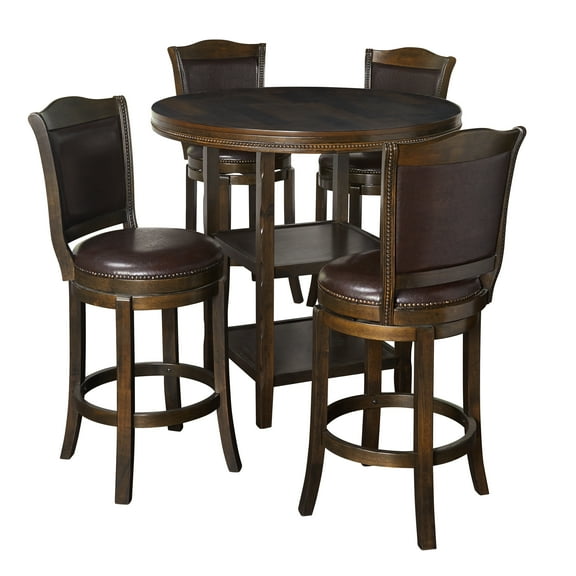 TMS Vintage Outdoor Rubberwood Pub Table Set, Brown