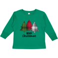thumbnail image 3 of Inktastic Merry Christmas Plaid Trees Boys or Girls Long Sleeve Toddler T-Shirt, 3 of 5