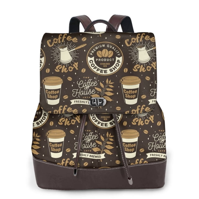 Fotbe coffee shop house Mochila Bolso con Estampado para Mujer, Mochila Antirrobo de Nylon Impermeable, Bolsa Ligera de Hombro