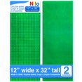 thumbnail image 1 of NILO Placas de construcción grandes para ladrillos de construcción Placa base verde clásica, paquete de 2, 12 x 32 pulgadas, doble cara, compatible con todos los principales bloques de construcción y, 1 of 1