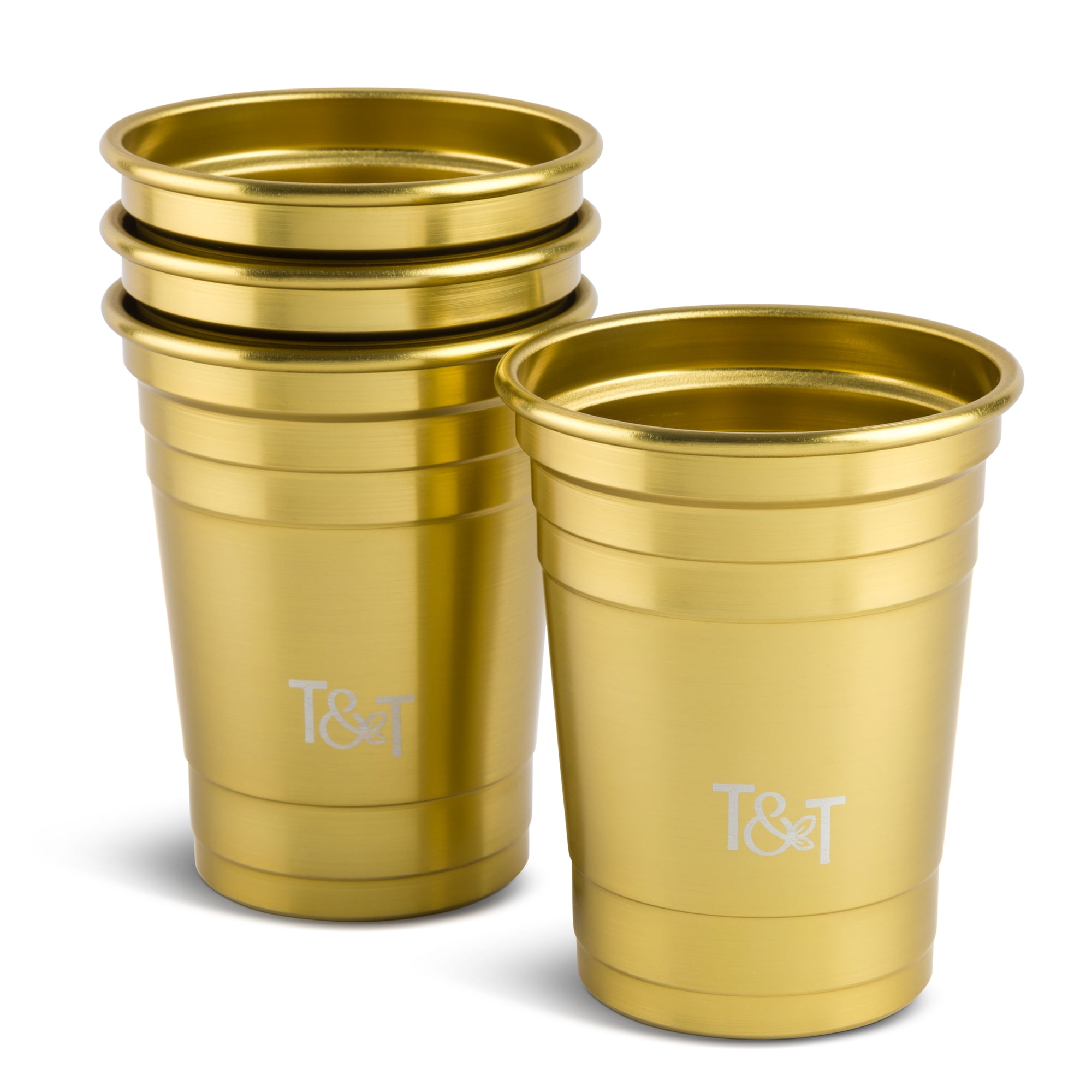 Thyme & Table Cocktail Party Cups, 4 Piece Set, Gold