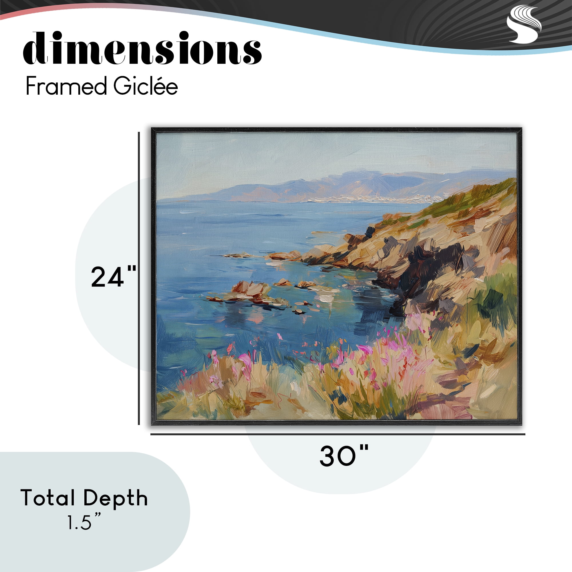 Stupell Industries Where Mountains Meet Sea Black Framed Giclee Art, design by Svetlana Aleynikova