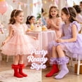 thumbnail image 5 of TELOLY 3Pairs Kids Socks,6-8 Years Old Ruffle Socks,Lace Ruffle Socks ,Ruffle Socks For Girls, 5 of 7