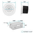 thumbnail image 6 of Luxrite 3 Inch Trimless LED Recessed Light, 10W, 5CCT 2700K-5000K, Dimmable, 750LM, CRI 90, Wet & IC Rated, ETL, 6 of 7