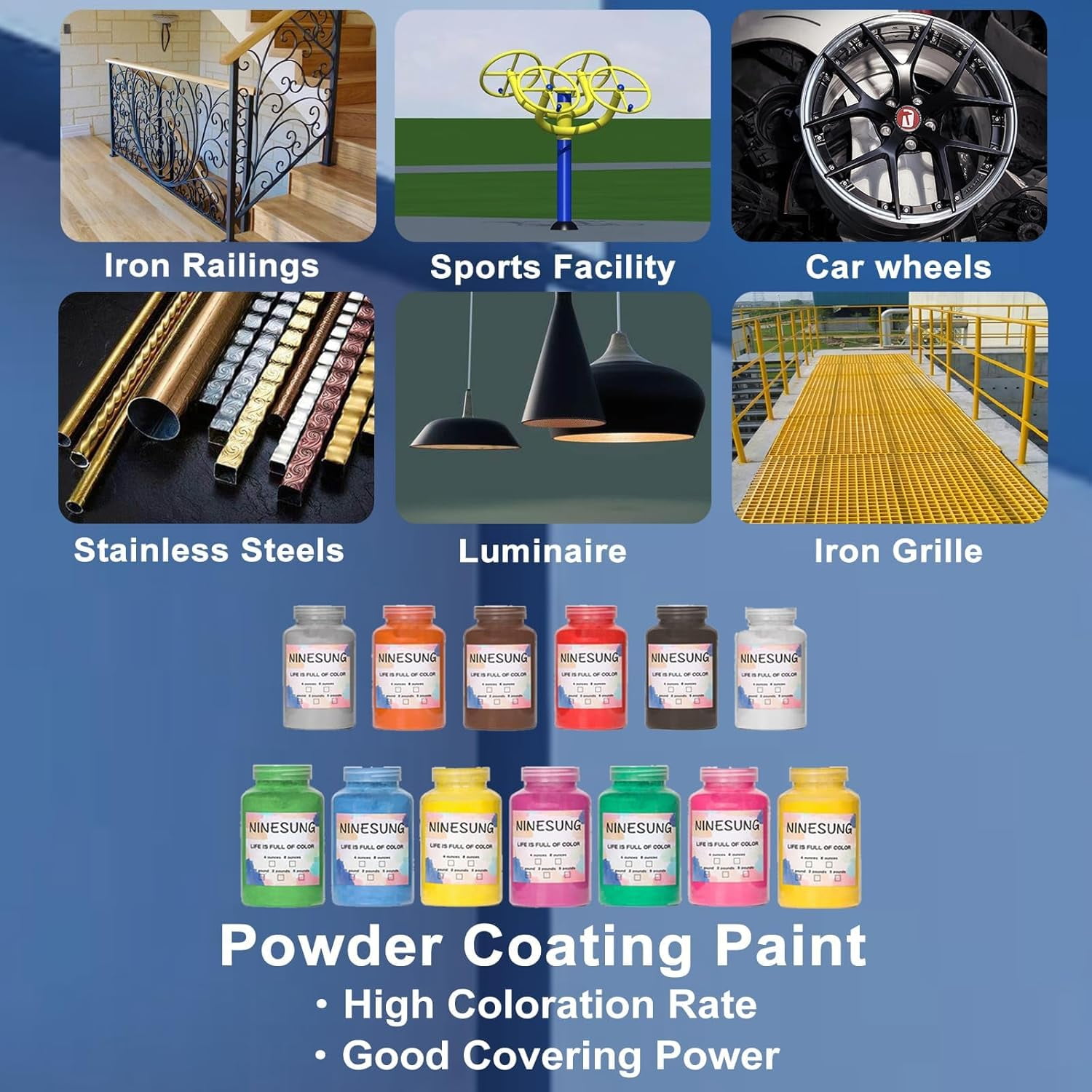 Powder Coating Paint for Metal Surfaces | Car Paint | Building Materials | Powder Paint for Steel Structures, Factories, Buildings, Playgrounds, Gardens (Rose Gold, 16 Ounce)