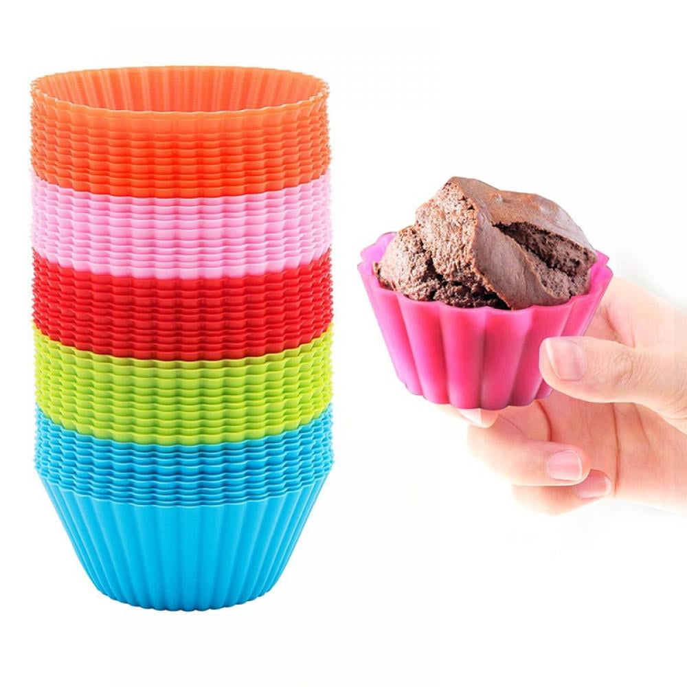 Set Of 12pcs Silicone Cupcake Molds 3cm Mini Muffin Cup Round Cake Baking Pan 