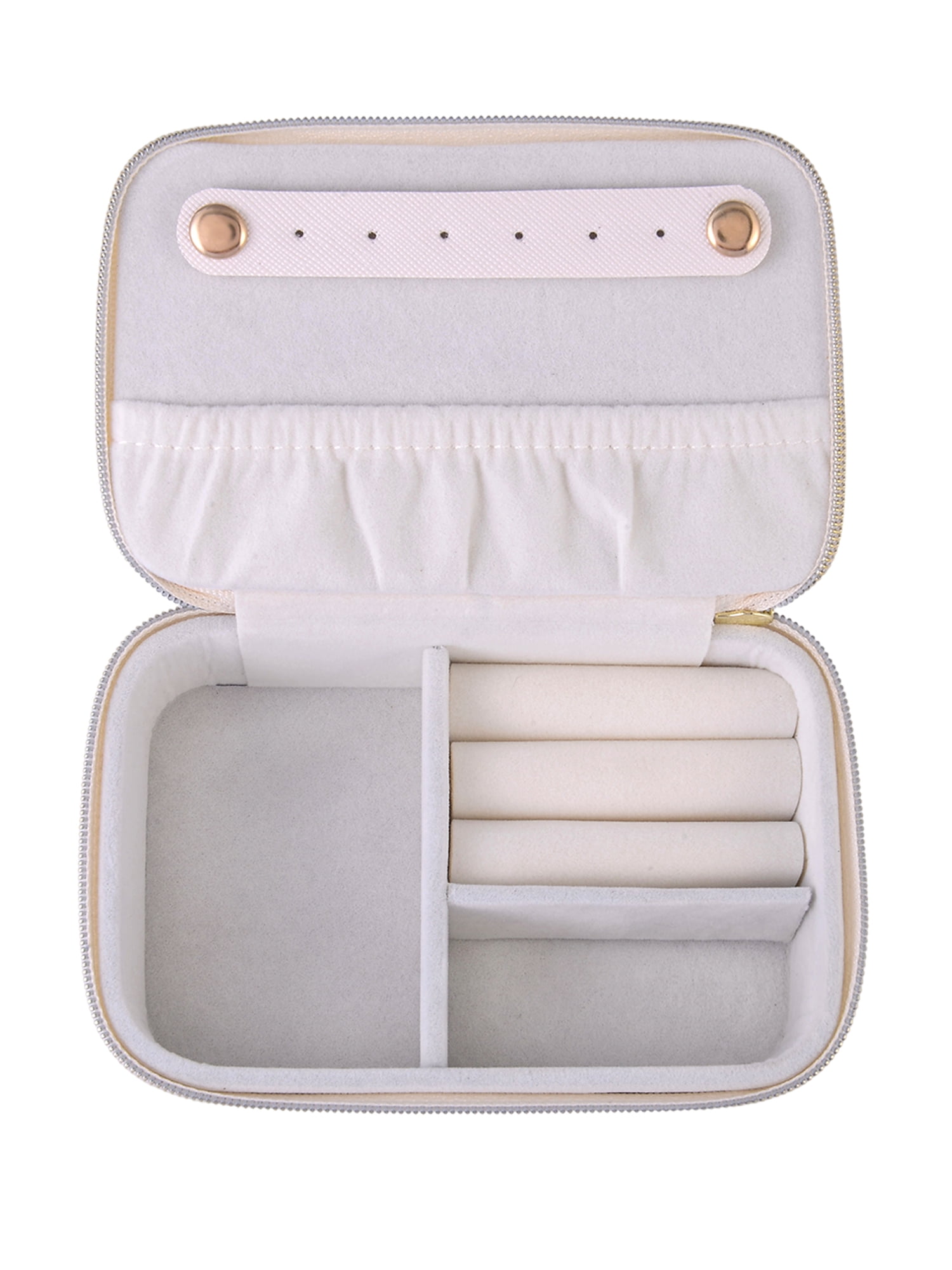 Time and Tru Oval Ivory Metal Bar Zipper Pull Jewelry Organizer