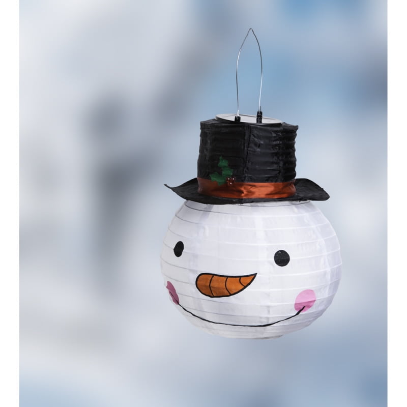 solar snowman lantern