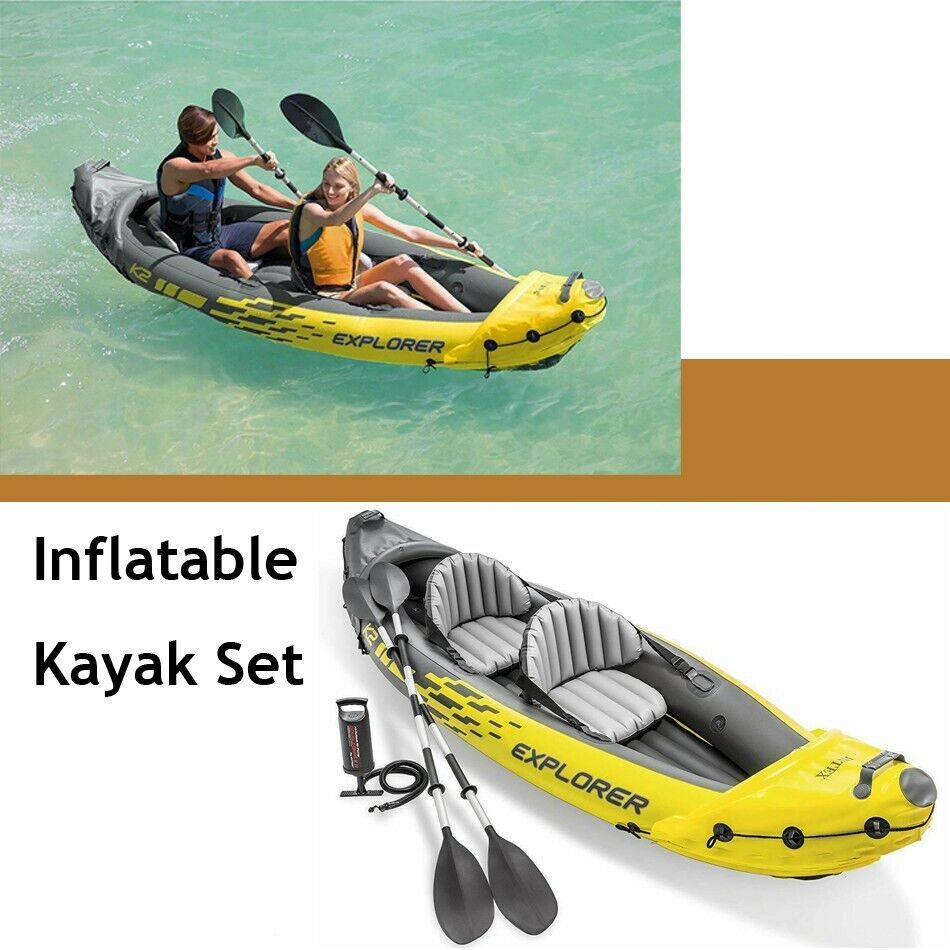 Intex Explorer K2 Kayak 2Person Inflatable Set with Oars and Air Pump