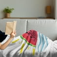 thumbnail image 3 of Hello Summer Soft Flannel Fleece Blanket, Watermelon Slice Motif with Hand Drawn Ocean Waves Summer Season Themed Exotic, Cozy Plush for Indoor and Outdoor Use, 50" x 70", Multicolor, by Ambesonne, 3 of 5
