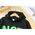 thumbnail image 4 of SGMVNU Boys Hoodies Printed Hooded Sweatshirts for Kids Letter Printed Fashion Long Sleeve Hoodie Sweatshirt for Fall Winter Black Size 8-9 Years, 4 of 6