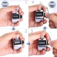 thumbnail image 5 of Holzlrgus Hand Tally Counter,4 Digit Display Clicker Counter Metal Mechanical Handheld Pitch Counter Clicker with Finger Ring for Row Sport Coach School Event - Silver, 5 of 6