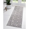 thumbnail image 1 of Unique Loom 3151515 2 x 10 ft. Geometric Trellis Frieze Runner Rug, Light Gray, 1 of 15