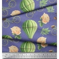 thumbnail image 3 of Soimoi Purple Rayon Crepe Fabric Amber Flush,Bicycle & Hot Air Balloon Holiday Decor Fabric Printed Yard 46 Inch Wide, 3 of 3