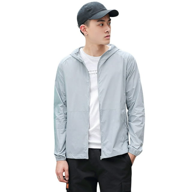 Men Sun Protective Clothing UV-Proof Quick Dry Thin Breathable Lightweight Waterproof Summer Outdoor Protective Jacket