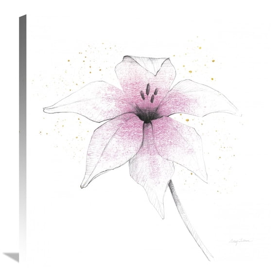 Global Gallery's Avery Tillmon 'Pink Graphite Flower V' Stretched Canvas Wall Art