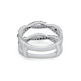 thumbnail image 3 of AFFY Black & White Cubic Zirconia Enhancer Guard Ring for Women 14K White Gold over Silver-14, 3 of 5