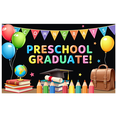 thumbnail image 2 of Preschool Graduation Backdrop Celebration Congratulatory Banner Educational Party Background School Event Decor Kids Ceremony Classroom Decorations, 2 of 5