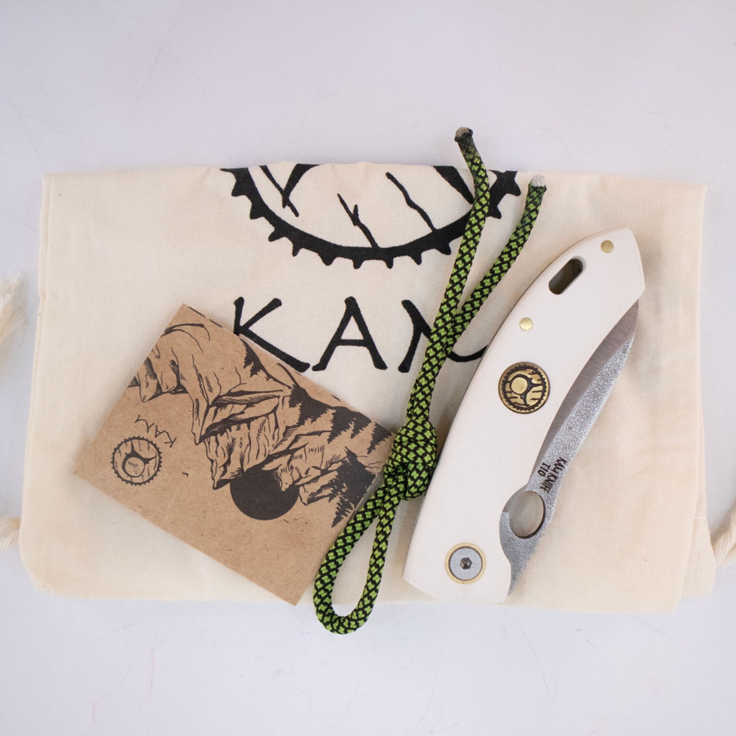 Kam Knife - Folding Knife BÖHLER Stainless Steel N690 with 3.14" Blade EDC Knife; White Handle Camping Knife; Small Hunting Knife Perfect for Outdoors and Hiking