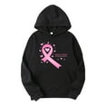thumbnail image 3 of Lroveb Breast Cancer Awareness Hoodies for Women Plus Size Long Sleeve Loose Solid Color Printing Hoodie Sweater Pink Ribbon Graphic Sweatshirt Black, 3 of 3