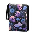 thumbnail image 2 of Game Card Storage Bag Collectible Trading Card Albums The 4-Pocket Card Binder With 50-Page Sleeve Can Hold 400 Game Cards Halloween Pink Skull, 2 of 6