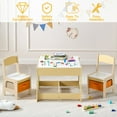 thumbnail image 7 of Kids Table and 2 Chair Set, 4 in 1 Wooden Toddler Table and Chair Set with Storage Drawer, Detachable Tabletop for Children Drawing/Reading/Art Craft, Home, Nursery, Playroom (Natural), 7 of 7