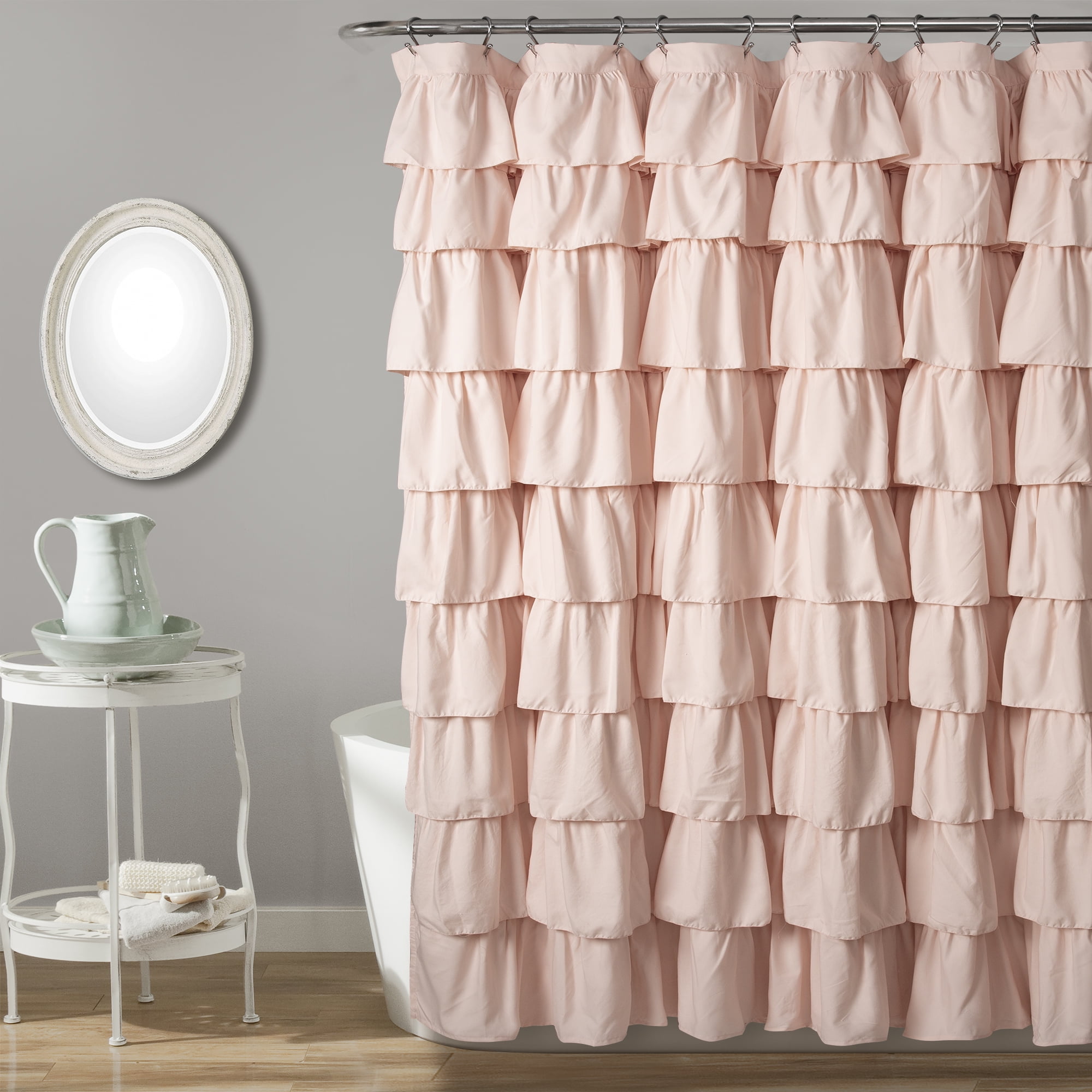 Lush Decor Ruffle Textured Shower Curtain, 72