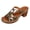 Gold, variant on Women's Slip On Platform Chunky Heel Sandals Comfortable Open Toe Fashion Snakeskin Slide Dress Sandal Silver Size 6