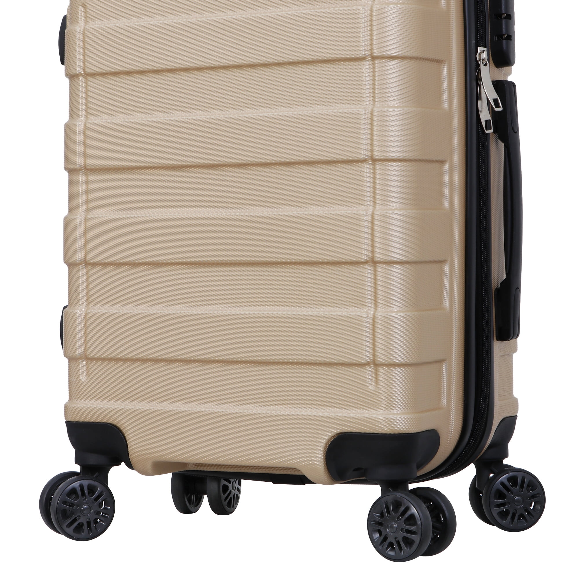 ZENY 21 Expandable Lightweight ABS Luggage Suitcase, Black 