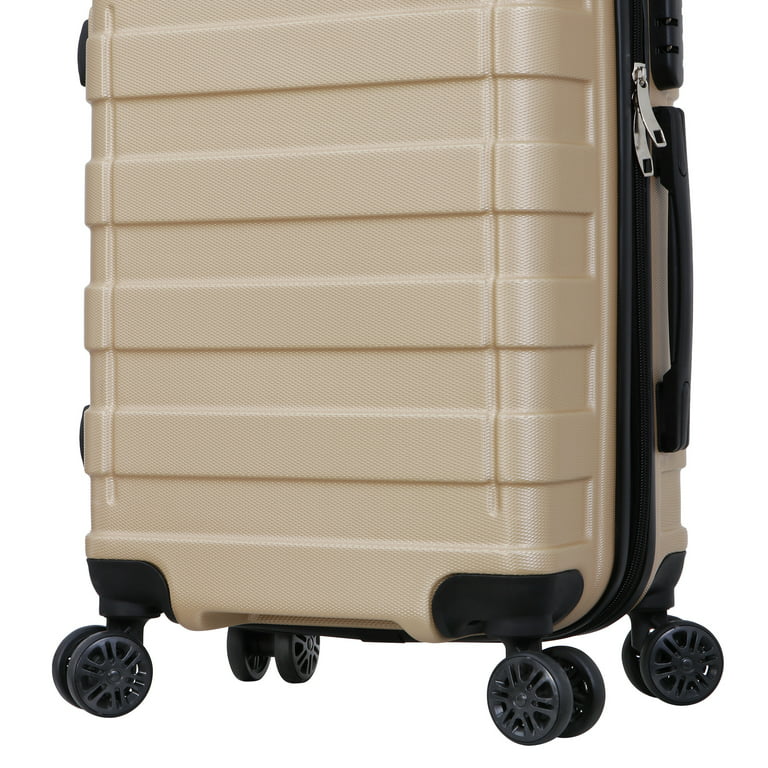 Homgarden 22-inch Carry on Luggage Hardside Expandable Travel Suitcase Spinner TSA Lock Champagne, Beige