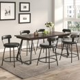 thumbnail image 2 of 24 Inch Swivel Counter Height Bar Stools Set of 2, Modern Backs, Leather Grey, 2 of 7