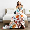 thumbnail image 5 of Kll Fleece Blanket Plush Throw Blanket Autumn Pumpkins Fall Leaves,Soft Fuzzy Cozy Flannel Blanket For Couch Sofa Bed.(50"X40"), 5 of 9