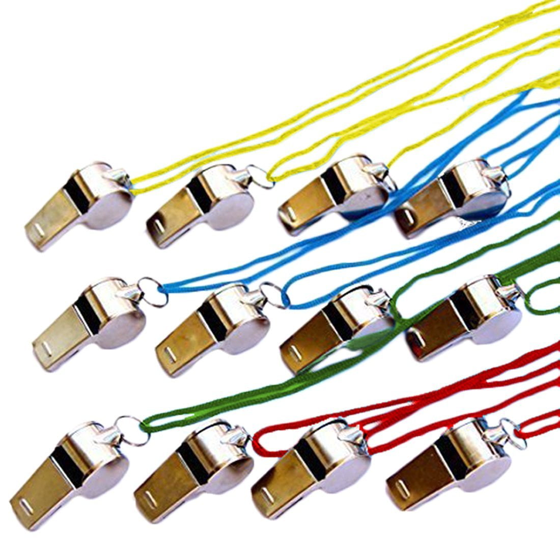 Colored Metal Whistles Pack of 12 Call a timeout for fun with these