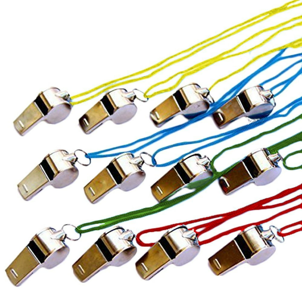 Colored Metal Whistles Pack of 12 Call a timeout for fun with these