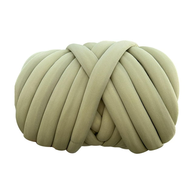 Hilo grueso para tejer a ganchillo, suave, 500 g, trenzado, nudo, hilo para tejer a mano, color oliva jumbo Aceituna