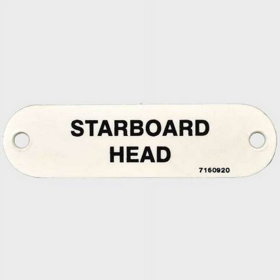 Marquis Boat Label Tag 7160920 | Starboard Head White Plastic