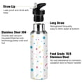 thumbnail image 3 of Yayeee 20oz Insulated Water Bottle Double Wall Stainless Steel with Flip Straw Lid, White Retro Pattern, 3 of 7
