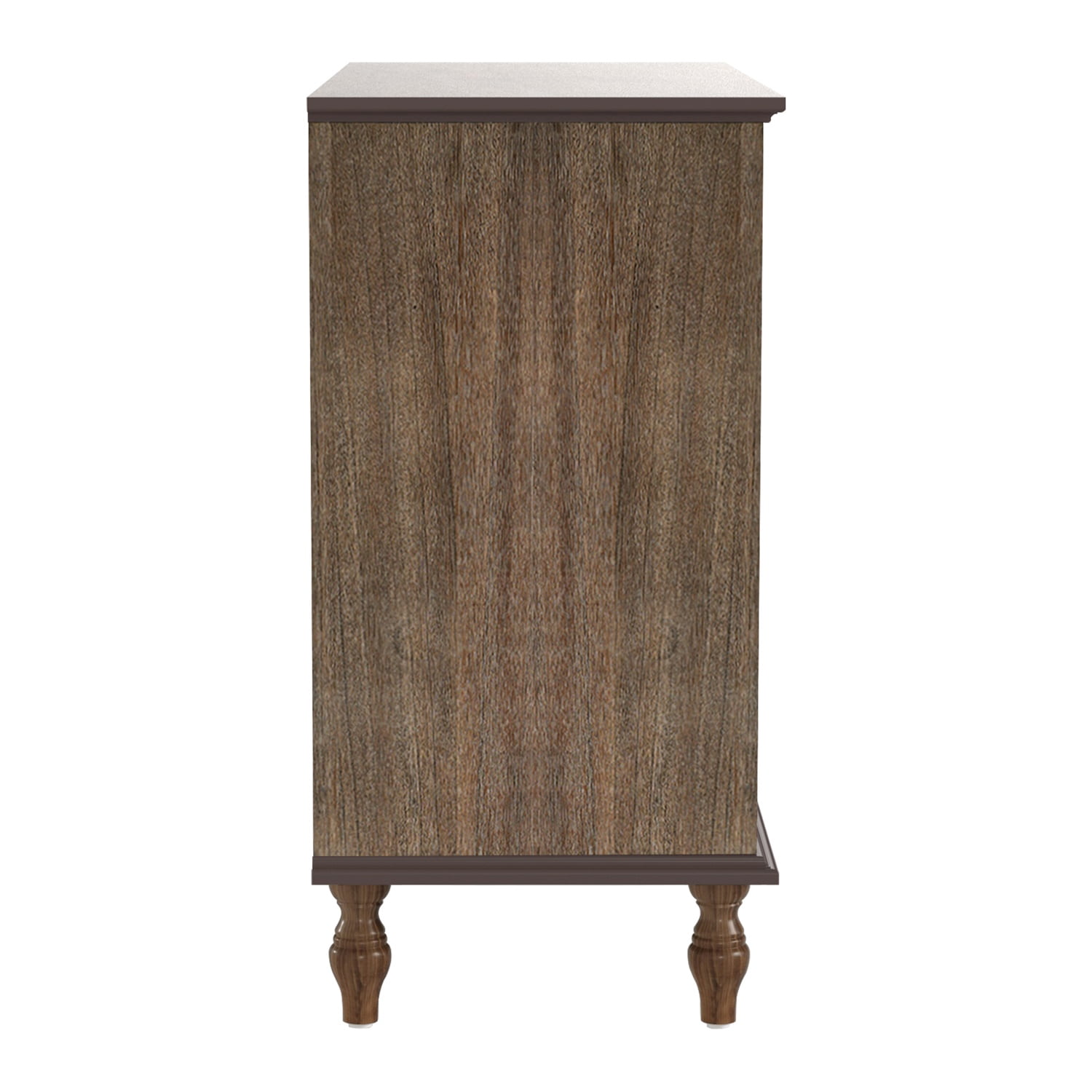 Hommoo 4-Drawer Antique Wooden Dresser with Brushed Rustic Brown Finish, Solid Wood Feet & Metal Knobs, Bedroom or Nursery Chest with Anti-Tip Kit, Rustic Brown