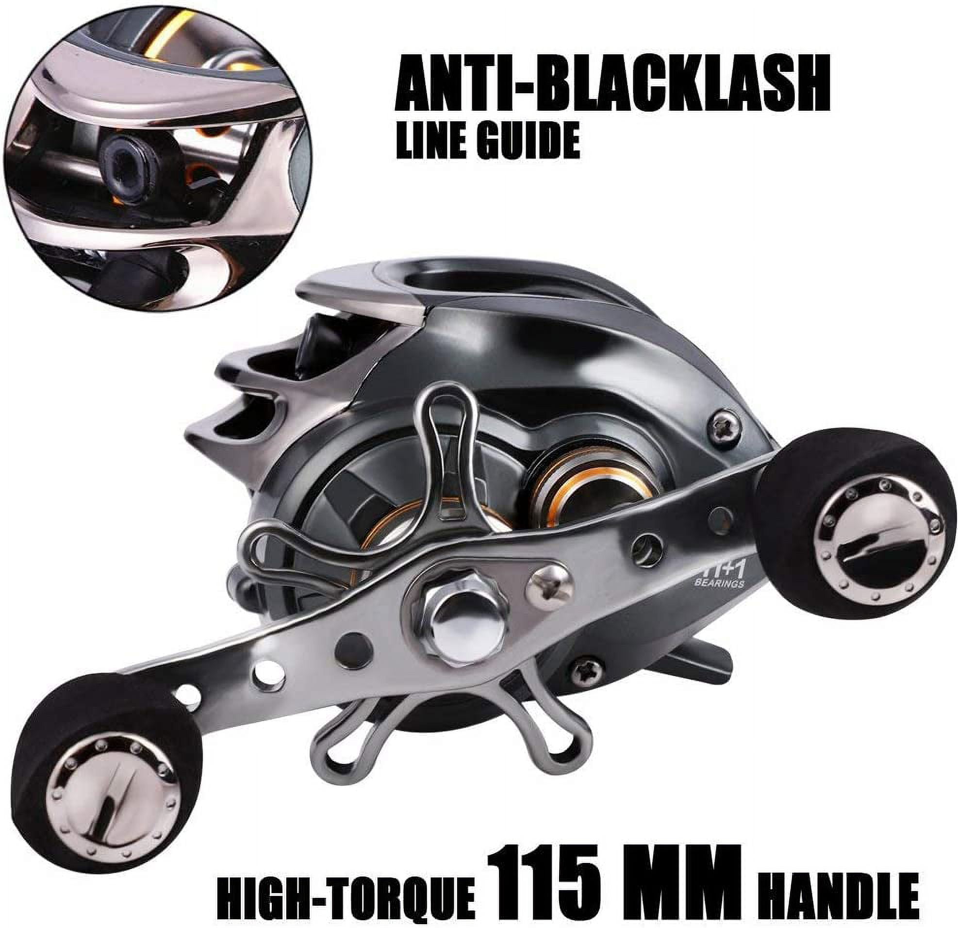 11 pound carbon fiber drag baitcasting reel Sougayilang Low Profile Baitcasting Reel 11+1 Shielded Bearings 18LB Carbon  Drag Baitcster Fishing Reel