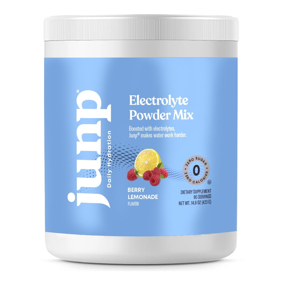 JUNP Hydration Electrolyte Powder, Electrolytes Drink Mix, Hydration Mix, Sugar Free, Gluten Free, 0 Calories, 0 Carbs, Keto Friendly, NON-GMO, Kosher, 90 Servings. (Berry Lemonade)