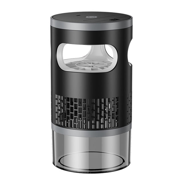 Trampa para insectos de interior, atrapa insectos y mata insectos con fuerte succión, ajuste de tiempo, luz ultravioleta, exterminador de mosquitos (negro)
