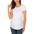 thumbnail image 5 of Women's Maternity Tops Tunic T-Shirt Pregnancy Clothes Ladies Fashion Solid Color Print Short Sleeve Pregnant Woman Casual Clothe Top, 5 of 5