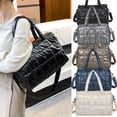 thumbnail image 1 of Fiudx Bolso Grande de Hombro, Diseño Acolchado para Invierno, Material de Nailon Ligero, Amplio Espacio para Guardar Lo Esencial, Opciones de Transporte Versátiles, Perfecto para Compras y Viajes, Ta, 1 of 7