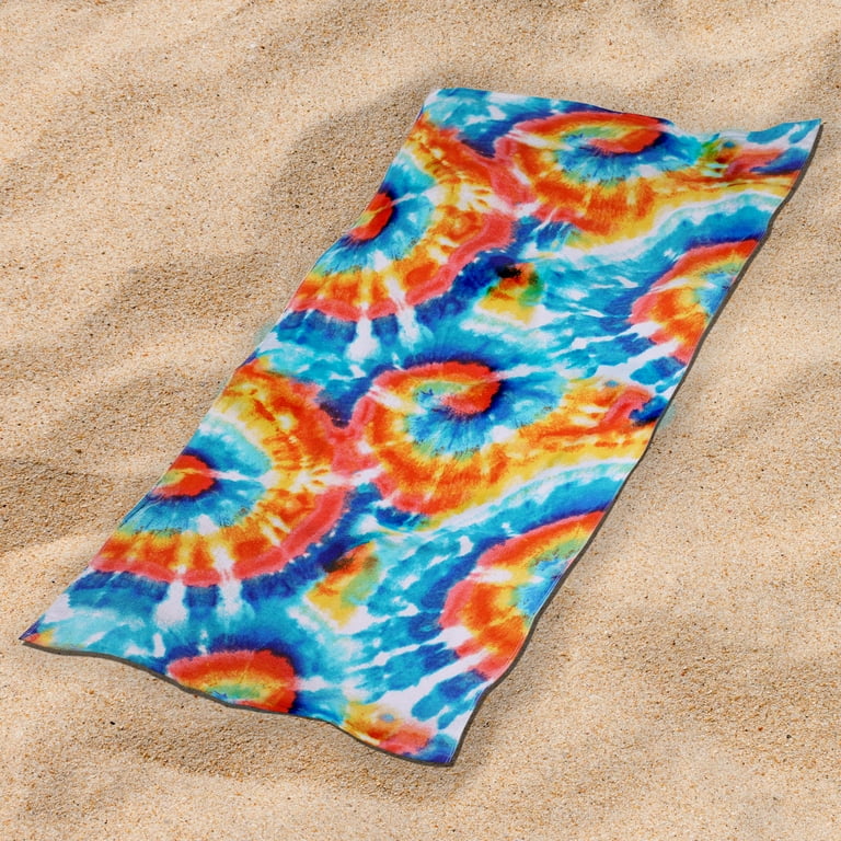 Mainstays Printed Adult Beach Towel, 28x60, Tie-Dye Multi-Color