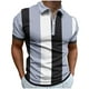 thumbnail image 1 of Tops de Algodón para las Mujeres con Cremallera de Manga Corta con Solapa Impresa Camiseta Suelta, Ligera Blusa de Cuello Redondo de Algodón de Imitación para el Hogar Y el Uso Diario, 1 of 4