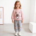 thumbnail image 2 of HFHAPW Kids Girl Clothes Toddler Fall Winter Outfit Crewneck Pullover Sweatshirt + Joggers Pants Set 2Pcs,18-24 M, 2 of 9